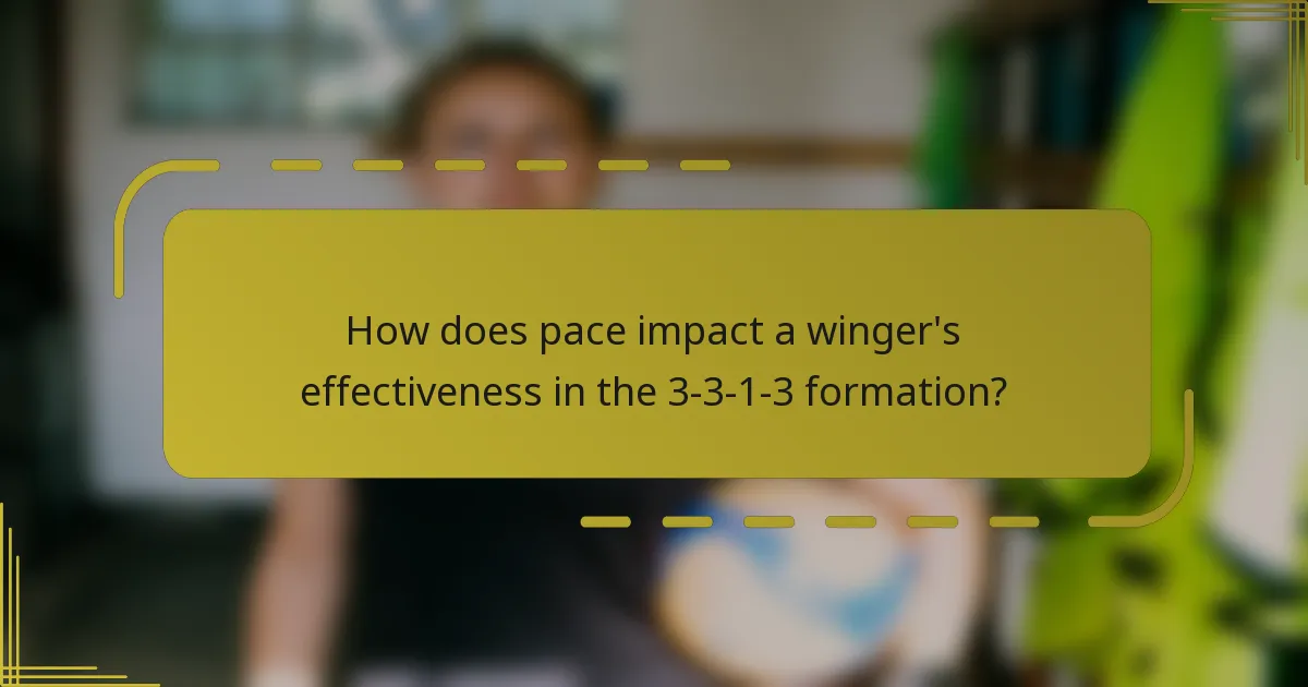 How does pace impact a winger's effectiveness in the 3-3-1-3 formation?