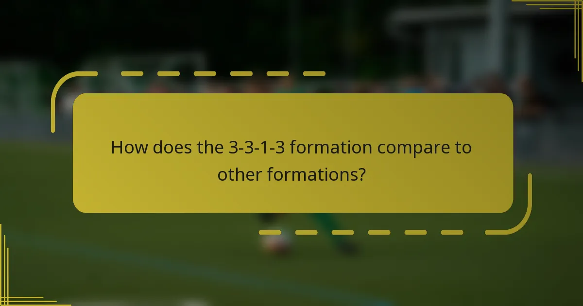 How does the 3-3-1-3 formation compare to other formations?