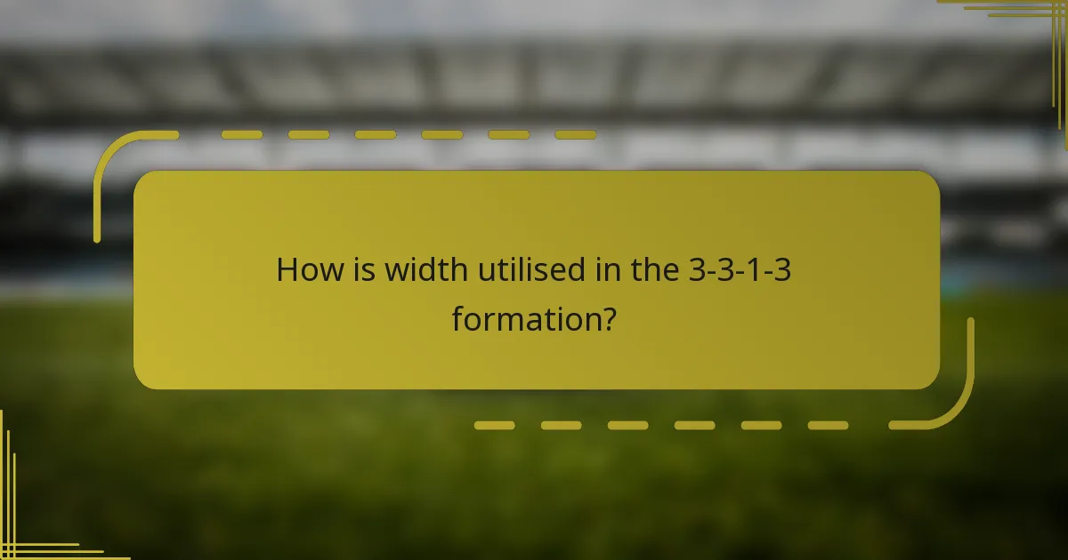 How is width utilised in the 3-3-1-3 formation?