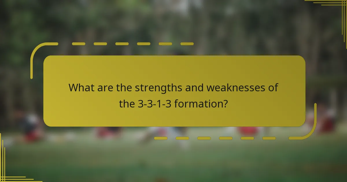 What are the strengths and weaknesses of the 3-3-1-3 formation?