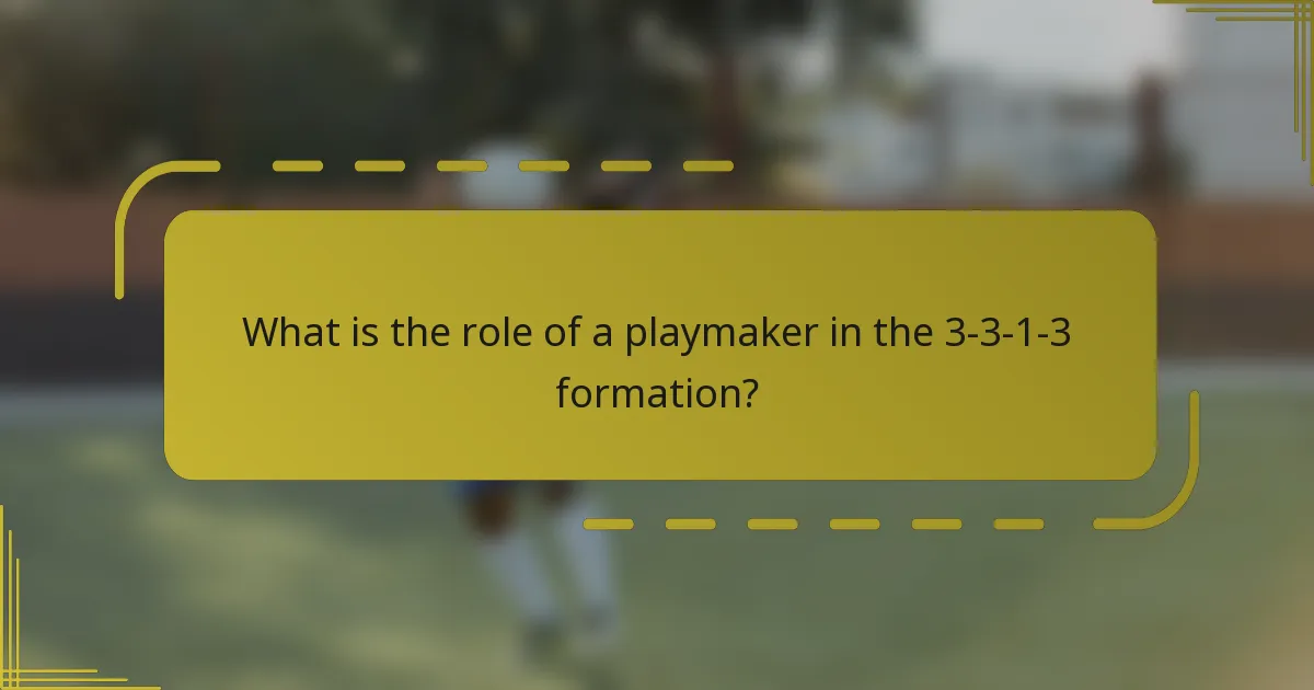 What is the role of a playmaker in the 3-3-1-3 formation?