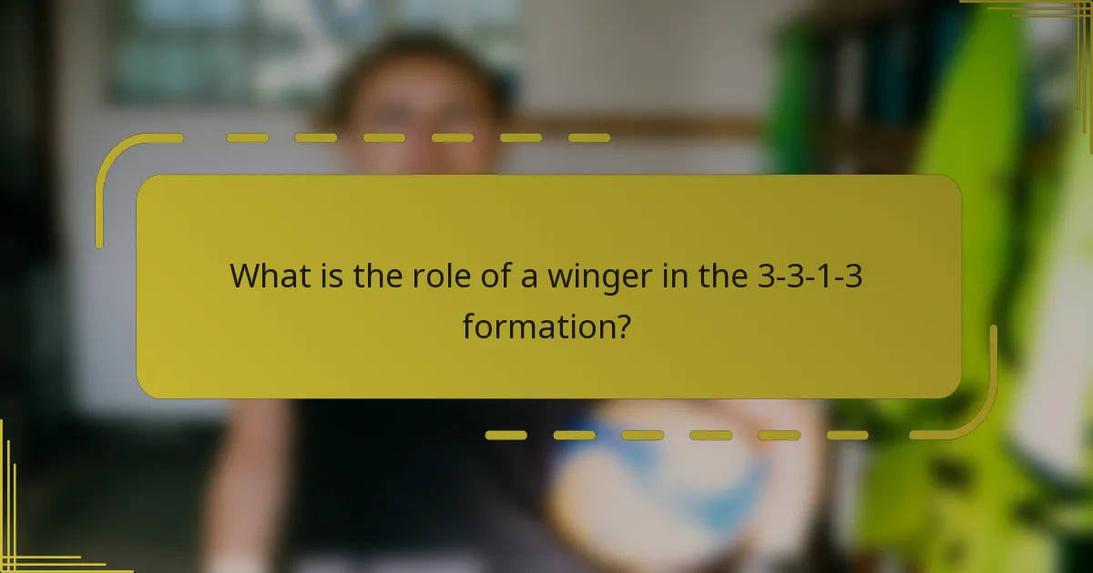 What is the role of a winger in the 3-3-1-3 formation?